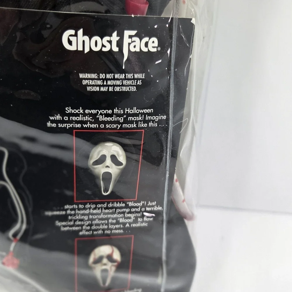 VTG Scream Bleeding Ghost Face Costume‎ Child Lrg 12-14 Halloween No Gloves Wrks